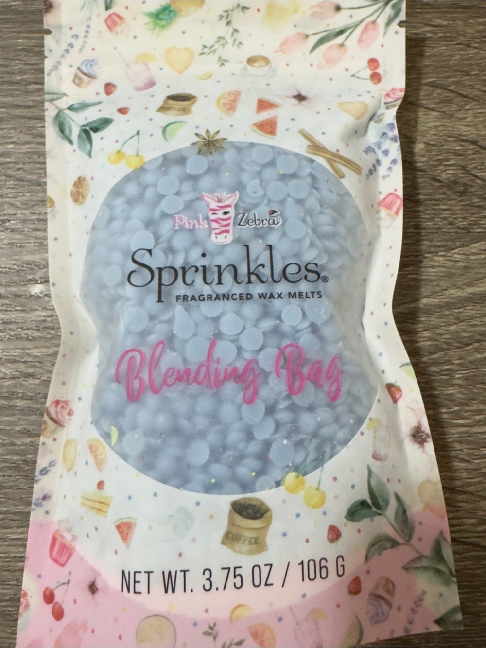 Pink Zebra Light Blue Sprinkles Fragranced Wax Melts Blending Bag